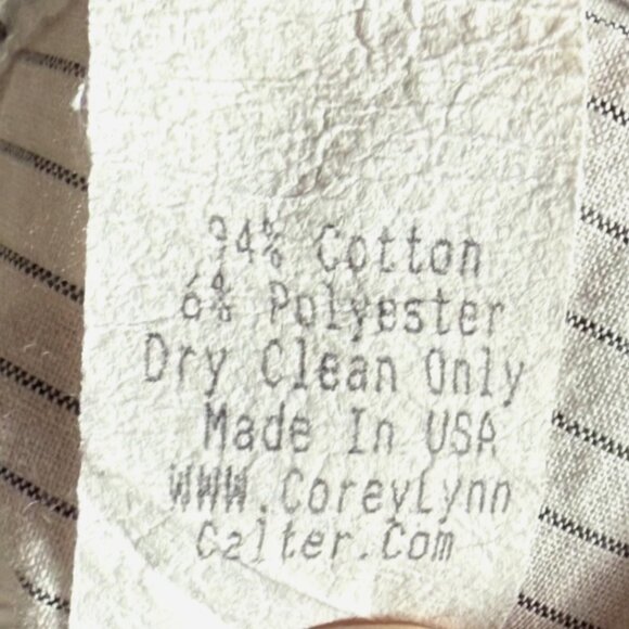 Corey Lynn Calter Women’s Ivory & Black Pinstripe Belted Shirt Dress Size 4 - Picture 7 of 7